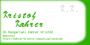 kristof kahrer business card